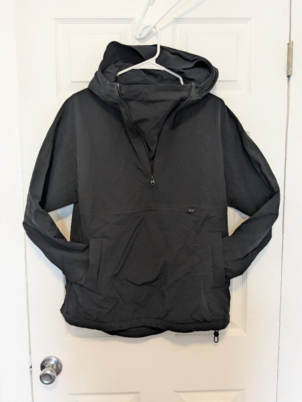 Outdoor Voices Stretch Crepe RecTrek Anorak Jacket Small Black Half Zip Pullover